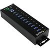 StarTech.com HUB Industriale USB 3.0 a 10 porte - Perno e concentratore USB 3.0 con ESD e protezione da sovratensioni (ST1030USBM)