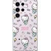 Personalaizer Custodia in silicone flessibile trasparente per Samsung Galaxy S24 Ultra con design Hello Kitty e motivo di adesivi - Stile Kawaii - Cover TPU
