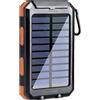 Quickprep Power Bank Solar 20000 mAh - Caricatore portatile 3 in 1 impermeabile e resistente - Ricarica rapida USB e USB-C con torcia - Batteria esterna per iPhone, Samsung - Camping, Outdoor e Emergenze