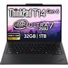 Lenovo ThinkPad T14 Business Laptop (14 FHD+ IPS, Intel Ultra 7 155U, 32GB DDR5 RAM, 1TB SSD), webcam 5MP, 2 Thunderbolt 4, PC AI 2024, Win 11 Pro, 3 anni di garanzia