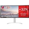LG 34Wq650 Monitor 34 Pollici Ultrawide 21:9 Led Ips Hdr 10, 2560 x 1080, 1Ms, Amd Freesync 100Hz, Audio Stereo 14W, Hdmi 1.4, Hdcp 2.2, Display Port 1.4, Altezza Regolabile, Bianco, 34 Pollici