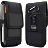 MOELECTRONIX VERTIKAL - Custodia per cintura per Ulefone Armor X13 | Marsupio con moschettone, clip e passante | custodia laterale trasversale | nero