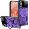 Beajew Cover per ZTE Blade A54/ZTE Blade A34, con Supporto Anello 360°【Con Protezione per Fotocamera】 【Vetro 9H e Blocco di Sicurezza】 Custodia,Supporto Rotante a 360° -Viola