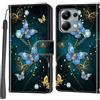 Haninsuze Cover per Xiaomi Redmi Note 13 Pro 4G / Poco M6 Pro 4G, Custodia Interno TPU Antiurto Portafoglio con Disegni [schede Fessura] [Supporto Stand] Cover Libro in PU Pelle (farfalla)