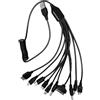 hogtnd AYPOHU Cavo di alimentazione USB 10 in 1 essenziale, multiuso, cavo dati a molla, lunghezza 25 cm, per un facile trasporto