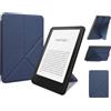 Hikaka Custodia pieghevole per Kindle Paperwhite 12a generazione 2024 da 7 pollici, guscio sottile e leggero in pelle PU con sveglia/sonno automatico e angoli di visualizzazione multipli (blu)