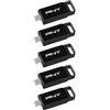 PNY Pack de 5 Clés USB 3.2 Elite™ Type-C® 64 Go - Jusqu'à 120 Mo/s en Lecture et Jusqu'à 10 fois Plus Rapide en Écriture que l'USB 2.0, Connecteur Type-C, Design fiable, durable et portable