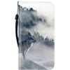 Sunrive Cover compatibile con Honor Magic7 Lite, Custodia con supporto di stand e in Pelle artificiale per carte di credito Portafoglio Flip Chiusura Magnetica Protettiva bumper(W8 Lupo)