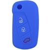 Lage [Portachiave] Guscio Cover Chiave in Silicone per Telecomando Auto Ford 3 tasti (vedere compatibilità nelle foto) KA Focus Fiesta Escort Mondeo (BLU)