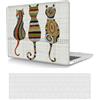 HLAAJJX Custodia Compatibile con Macbook 12 pollici 2017 2016 2015 con display Retina A1534, Case Rigida Protettivo Plastica Copertina & Tastiera Cover, Gatto
