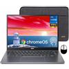 acer Chromebook Plus 514 Touchscreen Laptop, Intel 8-Core i3-N305, 8 GB LPDDR5 RAM, 512 GB SSD, 14 pollici FHD Business Laptop, Wi-Fi 6E, Webcam 1080P, lettore di schede SD, Chrome OS + accessori