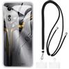Shantime Custodia e Tracolla Compatibile con ZTE Nubia Neo 2 5G Cover per Telefono e Cinturino da Collo Regolabile con Fibbie in Metallo e 2 Patch(Chiaro + Nero)