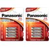 PANASONIC Confezione da 2 blister da 4 batterie alcaline Pro Power Gold AAA LR03-1,5 V