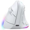 Mars Gaming MM-SK, Mouse Gaming Wireless Verticale, Design Ergonomico, Illuminazione RGB Chroma, Sensore Ottico Pixart 8400DPI, Switch Meccanici Huano, 9 Pulsanti Programmabili, Mouse Tri-Mode, Bianco