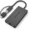 WAVLINK Adattatore USB 3.0 o USB C a HDMI per due monitor, adattatore grafico video universale per Mac e Windows, Thunderbolt 3/4, USB 3.0 o USB-C, 1080p@60Hz