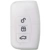 mt key KEYLESS Custodia in silicone per chiave auto bianca compatibile con Ford C-Max Focus Kuga Mondeo