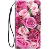 Choeeu ChoosEU Cover per Samsung Galaxy A34 5G Custodia in Pelle Portafoglio Flip Case Elegante Disegni Antiurto Protettiva per Ragazze Donne Cover a Libro Stand Galaxy A34 5G - Rosa Fiori