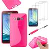 ebestStar - Cover Compatibile con Samsung A3 Galaxy (2015) SM-A500F Custodia Protezione S-Line Design Silicone Gel TPU Morbida e Sottile + Mini Penna +3 Pellicole plastica, Rosa