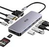 ICZI Hub USB C, adattatore multiporta 11 in 1 con 1 HDMI/VGA/Ethernet, lettore di schede SD/TF, 4 porte USB, PD da 100 W e jack audio da 3,5 mm compatibile con MacBook, Dell/HP/Lenovo
