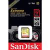 SanDisk Scheda di Memoria SanDisk Extreme SDHC da 32 GB, fino a 90 MB/sec, Classe 10, U3