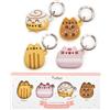 iFace x Pusheen Café Series - Cover protettiva in silicone [compatibile con Apple AirTag] [custodia con personaggi carini] [moschettone portachiavi clip inclusa] - Set di 4 in confezione regalo