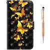Grandoin Custodia per Motorola Moto G10 / G20 / G30, 3D Creativo Colorato Custodia Retro a Libro Flip Case Portafoglio Cover in Pelle Wallet Magnetica Supporto Cover Cassa Protettiva (Farfalla 1)