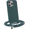 MyGadget Cover per iPhone 14 Pro - Custodia Opaca con Corda - Case con Cordino Antiurto | Bumper con Laccio | Tracolla - Practical Stylish - Verde Scuro