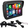 GiDaCom K600 Navigatore GPS per moto con doppio bluetooth telefonate mappe sistema Carplay e Android auto TF card per musica e film staffa rinforzata manubrio