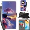 PHINIENLAND Cover per Honor X50 5G / X9b Case PU Pelle Custodia [Kickstand] [Chiusura magnetica] [Slot per Schede], Portafoglio Flip Custodia per Honor Magic 6 Lite,Montagna