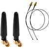 Oiyagai 2 pz 2.4 ghz WiFi Antenna 2.5dbi SMA Maschio (Pin) Connettore con Mini PCI U.FL a SMA Femmina WiFi Pigtail RF1.13 15 cm Cavo