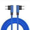 YSJJZRL Cavo intrecciato in nylon da USB C a USB C Gomiti doppi a 90 gradi 60W 3A PD Cavo di ricarica rapida per Samsung Galaxy S20, Pixel, LG Tablet ecc. (2M,Blu)