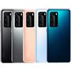 Generic SHOWGOOD - Cover posteriore per batteria P40 Pro, pannello posteriore in vetro, per Huawei P40 P40 Pro, guscio protettivo per batteria con cornice per obiettivo fotocamera (argento P40 Pro)