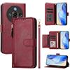 Jiajihua Cover Compatibile con ZTE nubia Focus Pro,Compatibile con ZTE nubia Focus Pro 5G Z2351N Chiusura magnetica Flip Stand Card Slot Wallet Zipper Lanyard Red
