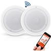 DISCORAMA Coppia Speaker da Soffitto Bluetooth 15W, Audio Filodiffusione Altoparlante 18cm Diametro, Casse da Parete Con Montaggio Ad Incasso