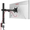 Duronic DM151X2 BK Supporto da scrivania per monitor 13"-32" | 8 kg con braccio estensore | Altezza regolabile | Inclinazione -15°/+15°, rotazione 180°, rotazione 360°| VESA 75/100