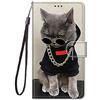 Nodigo per OPPO A94 5G/A95 5G Cover a Libro Pelle PU Portafoglio Magnetica con Disegni Animale Motivo Antiurto Case Flip Protettiva Silicone Bumper Custodia - Gatto