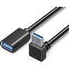 Qsvbeeqj Cavo di prolunga USB 3.0 a forma di L da maschio a femmina a 90 gradi per spazi ristretti e dispositivi fissati al muro