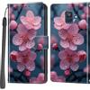 Haninsuze Cover per Samsung Galaxy A6 2018, Portafoglio PU Pelle, Fiore di pesco | Interno TPU Antiurto, Anti-Graffio, Fessura per Schede, Supporto Stand, Design Libro, Flip
