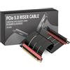 LINKUP - AVA5 Cavo Riser PCIE 5.0 | Pronto per RTX5090 RX9070 GPU | Velocità x16 128GB/s | Compatibile con PCIE 4.0 e WRX80/WRX90E | Angolo Retto Nero 25cm (Lunghezza totale 29cm)