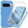 RonRun Cover Google Pixel 9 Pro XL Transparent Case con Protezione per Schermo Incorporata, Trasparente AntiGraffio Antiurto Doppia Protettiva Custodia per Google Pixel 9 Pro XL - Blu