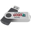 Possibox Chiavette USB Personalizzate 512MB con il Tuo Testo o Logo - Promozionali all'ingrosso Pendrive - USB 2.0 Grigio, 50 Pezzi