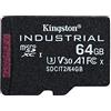 Kingston Industrial microSD -64GB microSDHC Industrial C10 A1 pSLC - Scheda singola senza adattatorer - SDCIT2/64GBSP