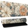 Kawani Tappetino da scrivania giapponese minimalista floreale con fiori ad acquerello XL grande tappetino per mouse da gioco esteso 80 x 30 cm tappetino per computer portatile tastiera per computer portatile