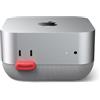 Lonelyfox Supporto per Mac mini M4 e M4 Pro, innovativo accesso frontale per pulsante di accensione, base in silicone anti-polvere, supporto da tavolo antiscivolo, tappi per pulsanti sostituibili