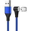 YSJJZRL Cavo di Ricarica Magnetico USB di Tipo C, (3.3ft) Cavo di Tipo C ad Angolo retto di 90 Gradi Cavo Intrecciato in per Ricarica Rapida e trasferimento Dati 3A per S20/S10/S9/Note 20(Blu)