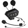 BOROCO Interfono Moto, BT12B V5.0 Cuffie da Moto Bluetooth con Sistema di Comunicazione a Mani Libere e Funzione di Riduzione del Rumore, Auricolare Hi-Fi Offrono Prestazioni Audio di Alta Qualità