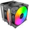 MONTECH NX600 ARGB Dual-Tower CPU Air Cooler con 6 tubi di calore e copertura superiore premium | Ventola Premium E28 ARGB da 28 mm | Base in rame saldato | Dissipazione del calore superiore |