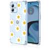 SEAHAI Cover per Motorola Moto G14, Custodia Protettiva Ultra Sottile ed Elegante in Silicone TPU Trasparente, Bello Fiori Colorful Cover Antiurto Case - Fiore Sorridente