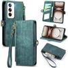 MOJIA Cover per Oppo Reno 12 PRO / Reno12 PRO, [Anti Caduta Anti Graffio] Custodia Flip Wallet in Pelle di Alta qualità con Porta Carte e Supporto. Verde