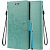 LEMORRY Custodia per Wiko Power U30 Cover in Pelle Custodia Cuoio Portafoglio con Slot per Schede Protettivo Magnetico TPU Silicone Cover Wiko Power U30, Fortunato Erba (Verde)